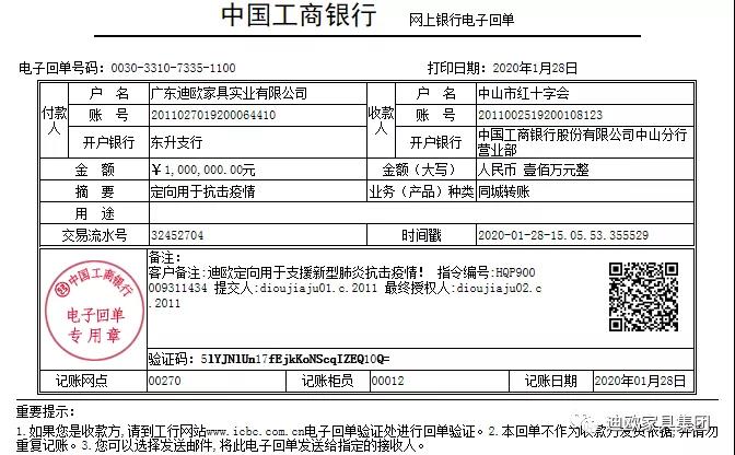 好色先生TV轻质量版下载家具集团通过中山市红十字会抗击疫情捐赠通道捐赠人民币100万元